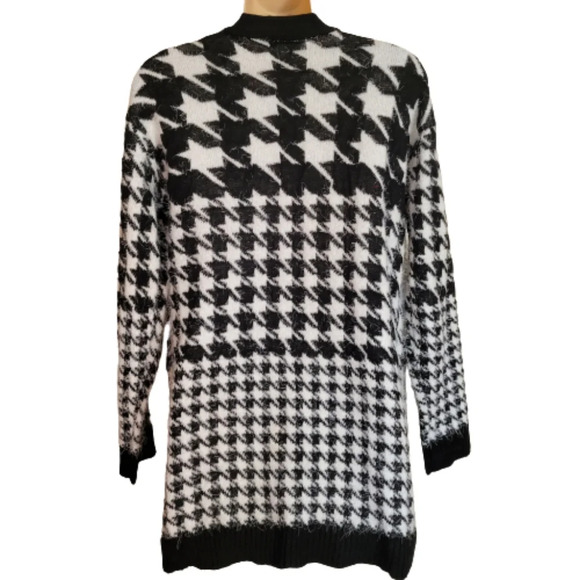Alison Andrews Houndstooth Open Front Cardigan Sweater Size Women's Small NEW - Picture 3 of 11